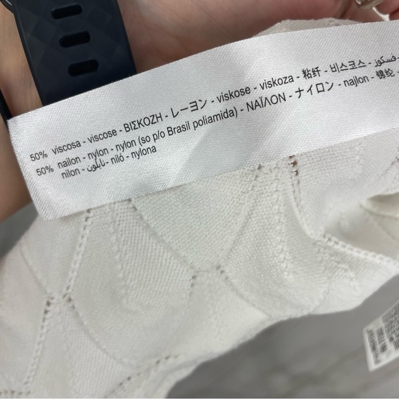 Zara Pointelle white embroidered ruffle dress Medium - Picture 11 of 11